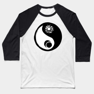 Yin Yang Balance Sun and Moon Baseball T-Shirt